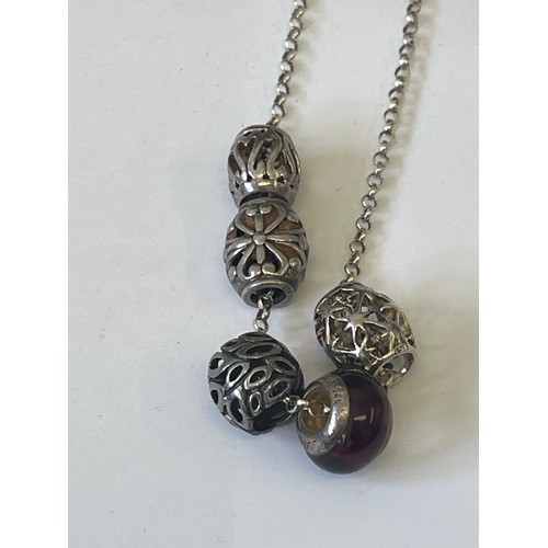 30 - A NECKLACE BY LOVE LINKS ALL SILVER CHAIN AND CHARMS