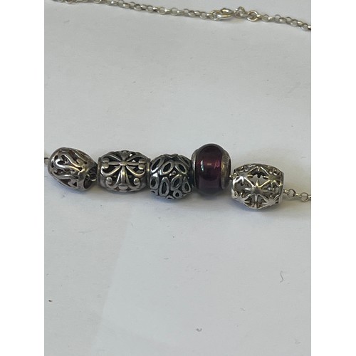 30 - A NECKLACE BY LOVE LINKS ALL SILVER CHAIN AND CHARMS