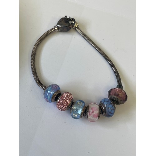 23 - BRACELET BY LOVELINKS  GLASS BEADS BRACELET SILVER AND BEADS