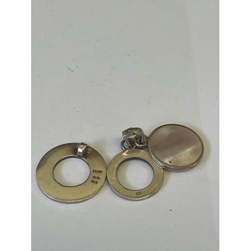 25 - 3 LOVELY SOLID SILVER MODERN DESIGNER PENDANTS