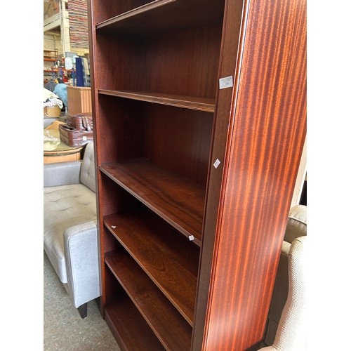 334 - Large dark wood book case with 5 shelves