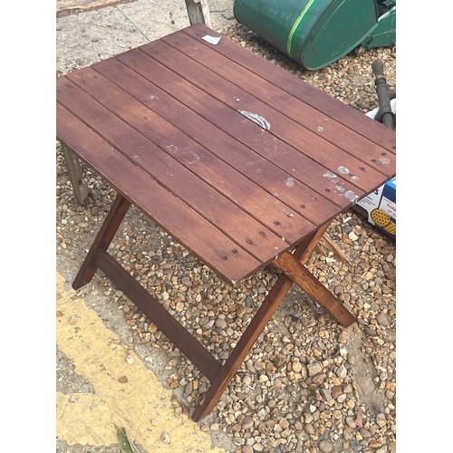 399 - Small folding garden table in teak