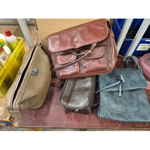 340 - Large box of ladies shoes plus leather bags