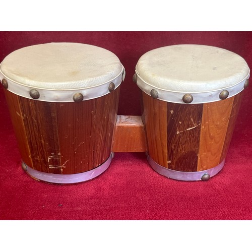 3 - A SET OF MINIATURE BONGO DRUMS