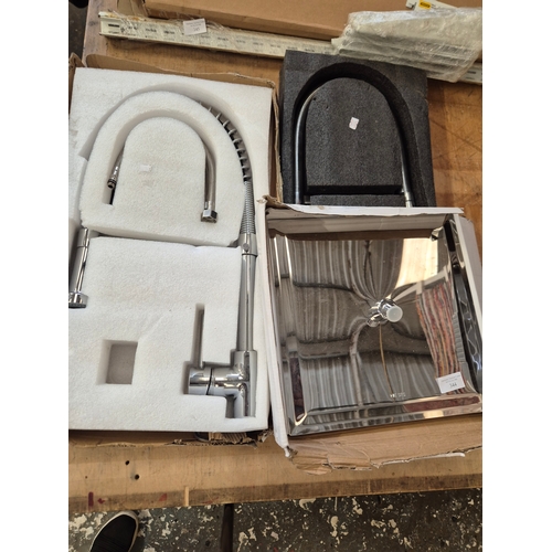 344 - 2 chrome mixer taps appear new in box