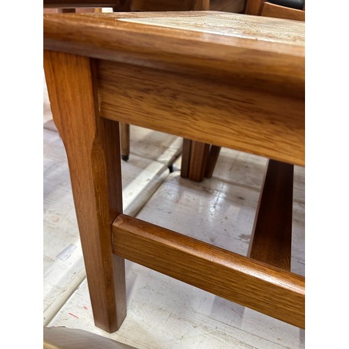 361 - Mid Century teak coffee table with tile top & magazine shelf