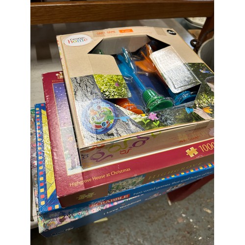 358 - 4 boxed board games :- I Love Weddings, Junior Scrabble, Highgrove & Dart Game