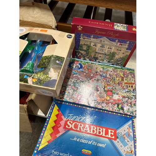 358 - 4 boxed board games :- I Love Weddings, Junior Scrabble, Highgrove & Dart Game