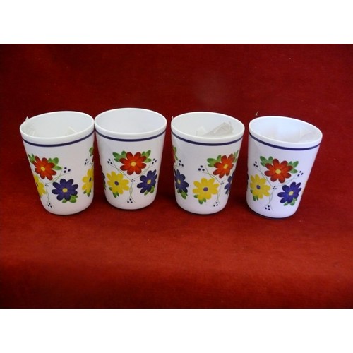 68 - Wittards of Chelsea 16 piece plastic Garden dining set, new in box plus a pair of new china mugs