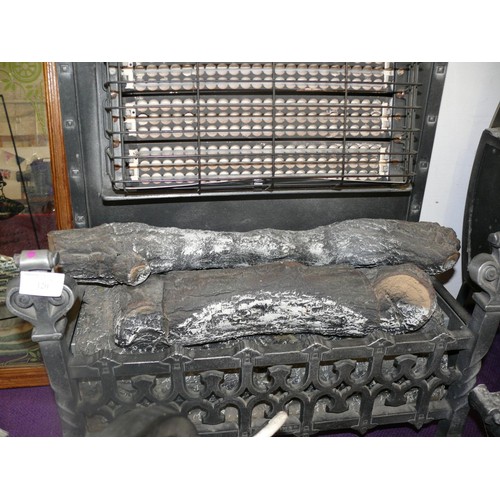 120 - Metal electric fireplace with log effect