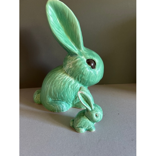 20 - Large and small Sylvac Bunny Rabbits, the large one 1028 in very good condition, 10” tall, the small... 