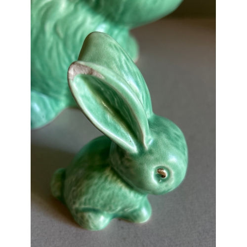 20 - Large and small Sylvac Bunny Rabbits, the large one 1028 in very good condition, 10” tall, the small... 
