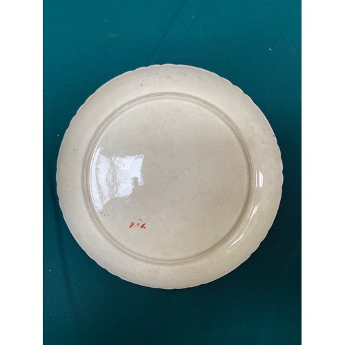 33 - Victorian G.T. Mountford cabinet plate in the Stoke Orchid pattern, with a rare central sepia transf... 