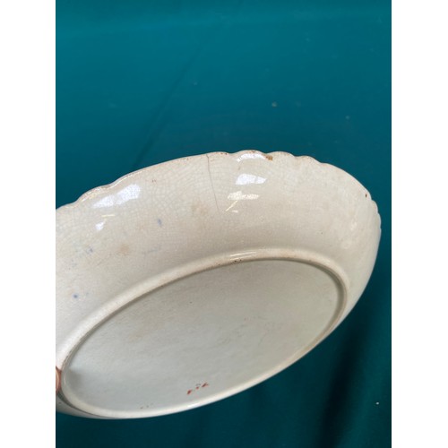 33 - Victorian G.T. Mountford cabinet plate in the Stoke Orchid pattern, with a rare central sepia transf... 