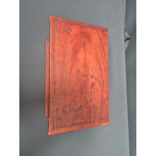 36 - Victorian mahogany jewellery box with a bone kite escutcheon.