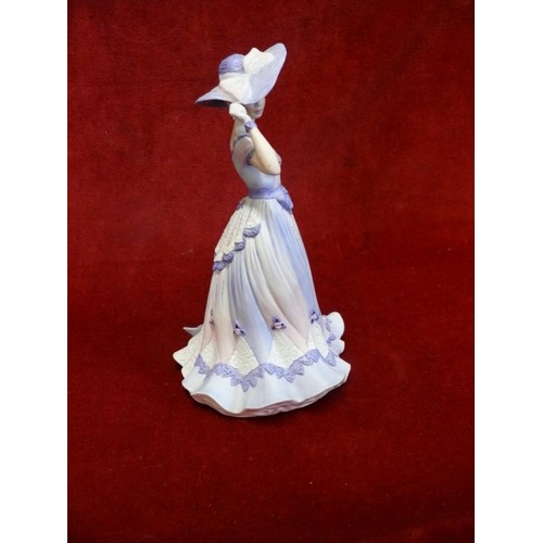 2 - COALPORT LADY FIGURINE - REGENTS PARK FROM THE AGE OF ELEGANCE COLLECTION. 20.5CM TALL.