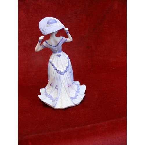 2 - COALPORT LADY FIGURINE - REGENTS PARK FROM THE AGE OF ELEGANCE COLLECTION. 20.5CM TALL.