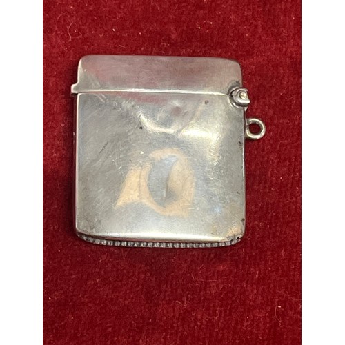 11 - Sterling silver vesta case, Birm 1920 by William Henry Sparrow - 25 grams