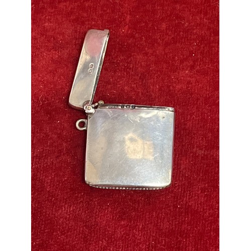 11 - Sterling silver vesta case, Birm 1920 by William Henry Sparrow - 25 grams