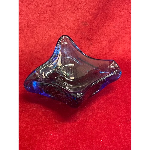 3 - Studio glass ashtray with “controlled bubble” design and also a murano glass basket