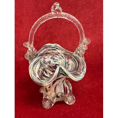 3 - Studio glass ashtray with “controlled bubble” design and also a murano glass basket