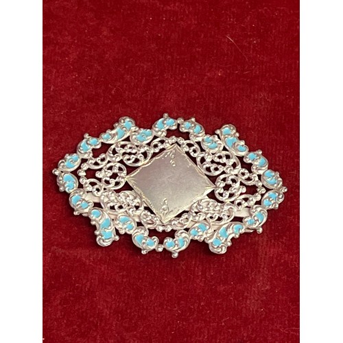 17 - Two sterling silver nurses buckles one with pierced mask and bird design, Birm 1891, Deakin & Franci... 