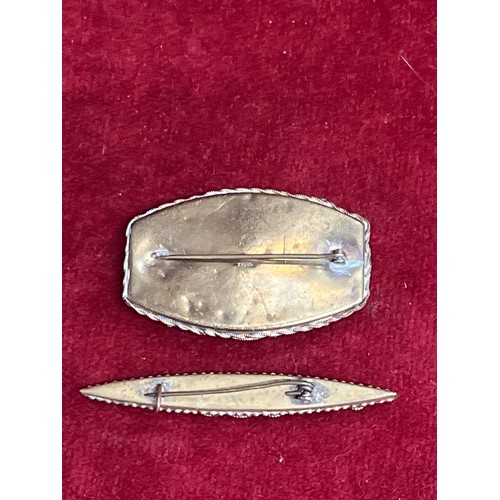 18 - Two early 20th Century Italian micro mosaic brooches - 5cm & 6cm