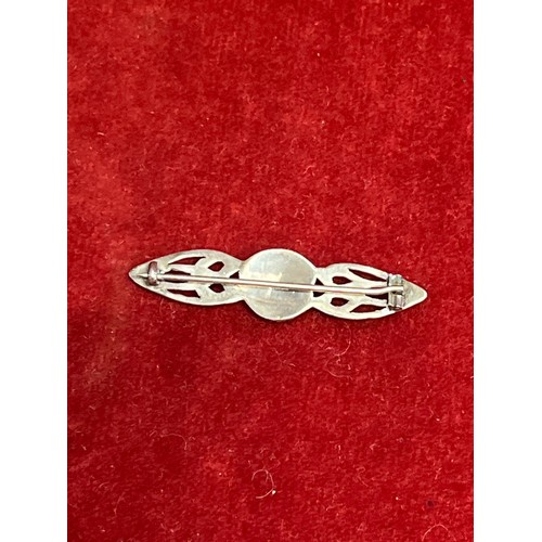25 - Pair of Mackintosh rose (Glasgow school) silver earrings marked 925 and a Mackintosh rose brooch mar... 