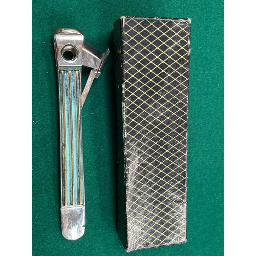 50 - Vintage Coltex guillotine cigar cutter - verdigris brass & chrome plated