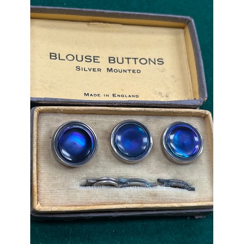 47 - 5 beautiful 19th Century french champleve enamel buttons with rose design and a further set of 3 