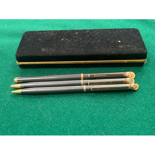 56 - An Emirates Airline 3 pen set with original box