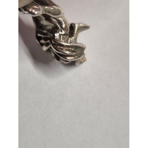 49 - Vintage silver charm bracelet with 14 charms - various marks inc 