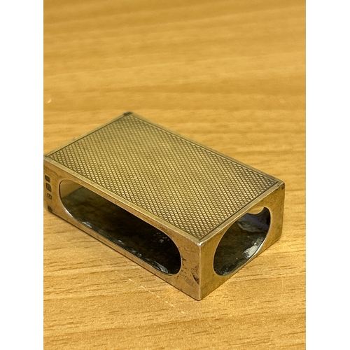 21 - Sterling silver match case with engine turned decoration, hallmarked London 1938, Padgett & Braham L... 