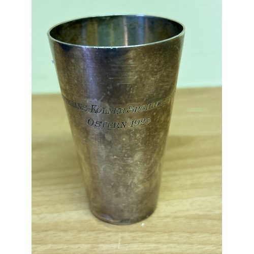 22 - A rare 800 German silver trophy cup with crest of the Kolner Sport Club 1899, the oldest football cl... 