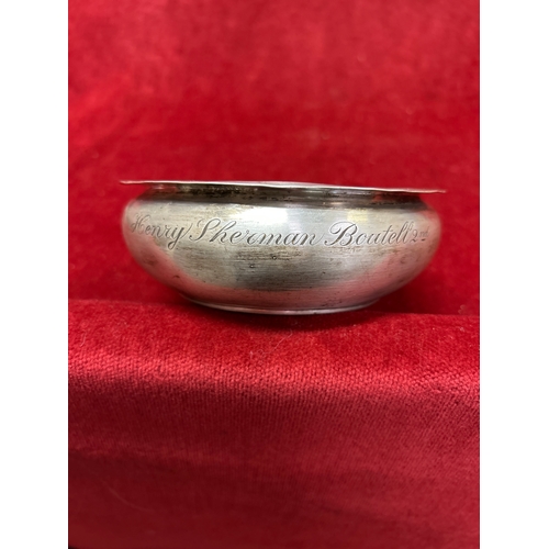 24 - An American reproduction Sterling silver Porringer in the style of a 17th Century example, by Gorham... 