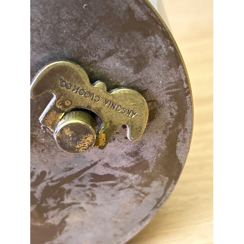 109 - A rare late 19th Century American 24 hour brass clock by the Ansonia Clock Company, Connecticut. The... 