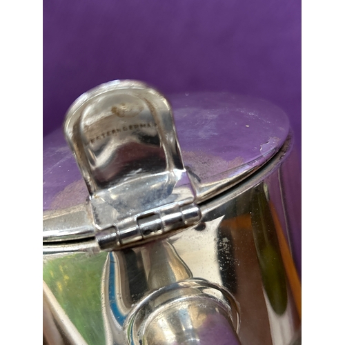 29 - A large & heavy West German cut glass & silver plated wine jug with glass liner for ice. The thumb p... 