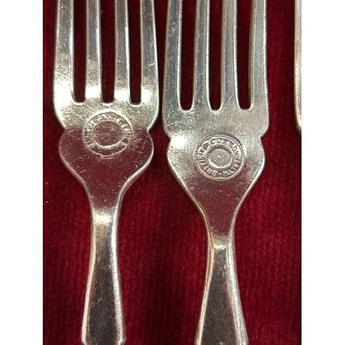 30 - Union Castle Line. Quantity of flatware including pair of large basting spoons, 8 knives and 7 forks... 