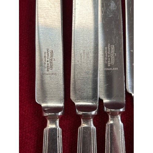 30 - Union Castle Line. Quantity of flatware including pair of large basting spoons, 8 knives and 7 forks... 