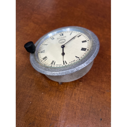 110 - A circa 1930 Jaeger of Paris classic car clock with Swiss movement. Winding button is loose. 9 dia