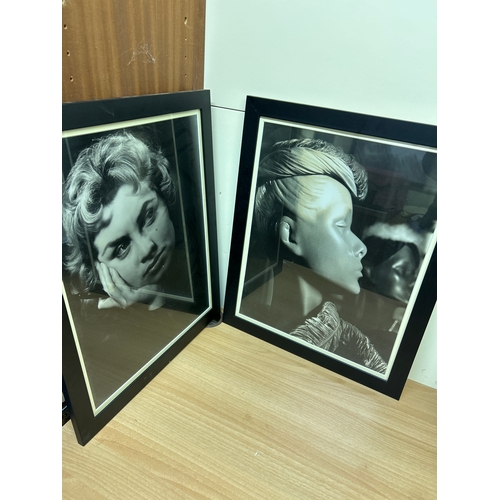 235 - Pair of 1960’s framed monochrome exhibition photographs including “But my dear” and “Annette Writing... 