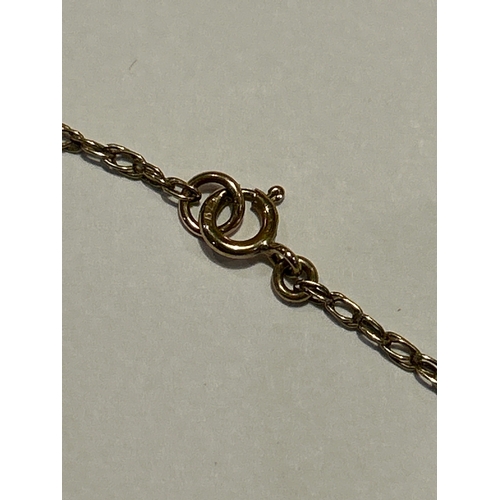 93 - A 9ct gold double chain necklace marked 375 to the clasp. 5 grams, 56 cm
