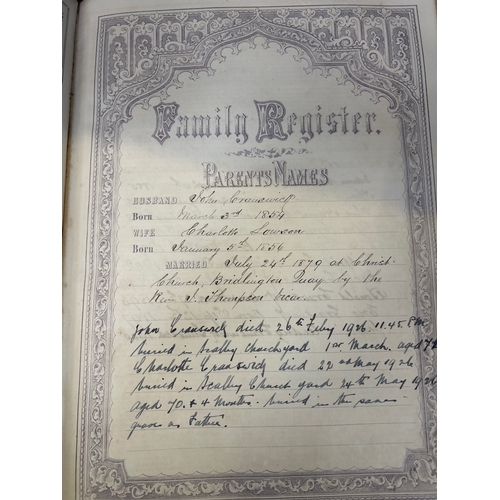 202 - Two 19th Century Family Bibles, the larger one dated 1861 condensed by Rev John Mc Farlane LLD Glasg... 