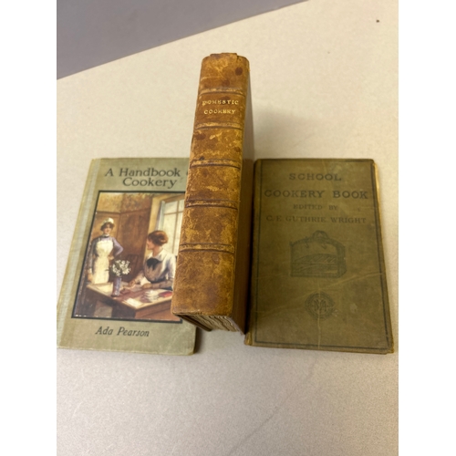 201 - Antique Cookery books comprising a leather bound  “A New System of Domestic Cookery…..by a Lady” pub... 