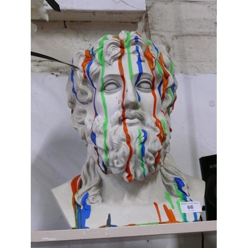 66 - Large Zeus pop art sculpture 38cm
