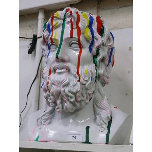 74 - Large Zeus pop art sculpture 38cm