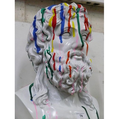 74 - Large Zeus pop art sculpture 38cm