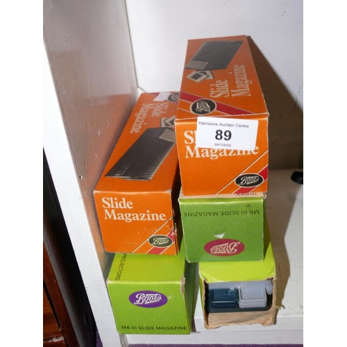 5 x Boots slide magazines, boxed