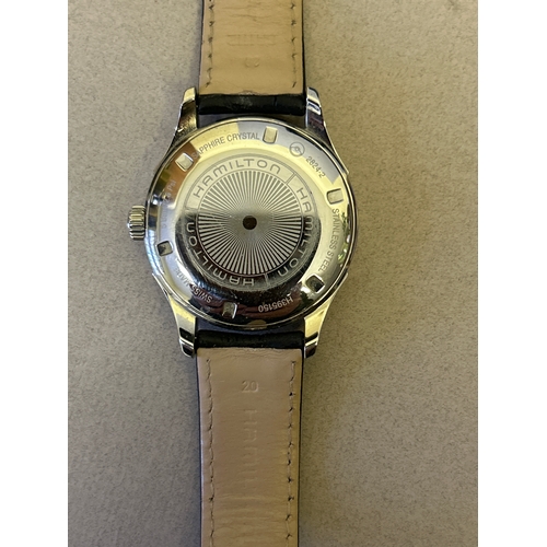 106 - A Hamilton Jazzmaster Automatic wristwatch H395159, with AT silvered dial 40mm. Genuine Hamilton bla... 