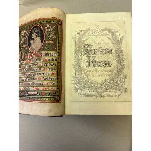 211 - Sunday At Home 1869, pub by The Religious Tract Society, Paternoster Row. Marbled boards & leather s... 